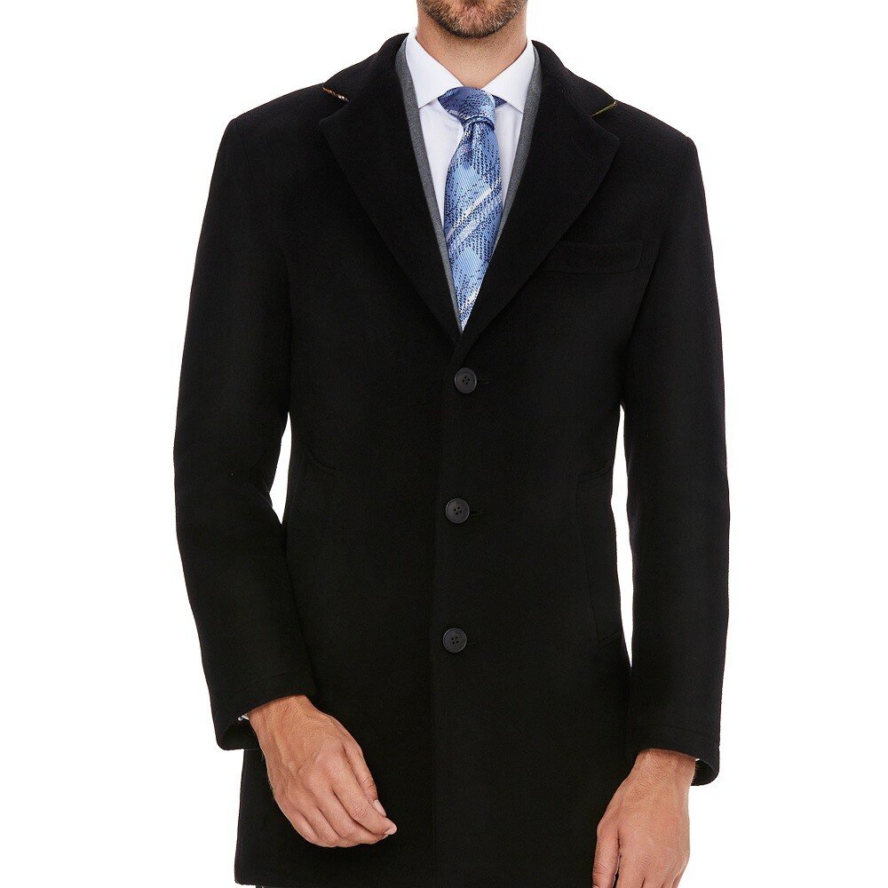 Black cashmere business men's coat B157
